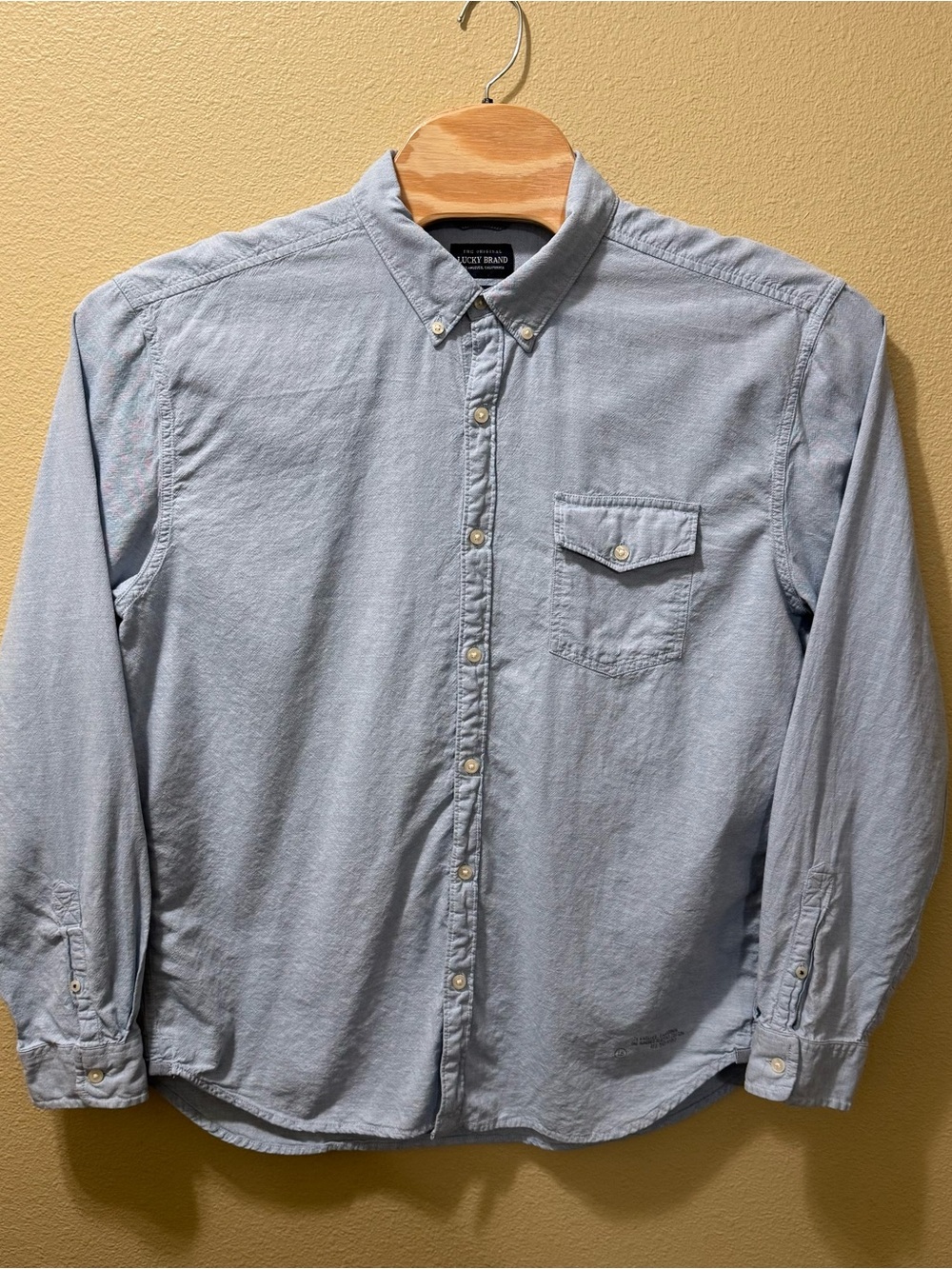 Men’s XXL The Original Lucky Brand California Fit Light Blue Button Up Shirt